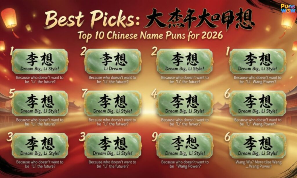 Best Picks Top 10 Chinese Name Puns for 2026