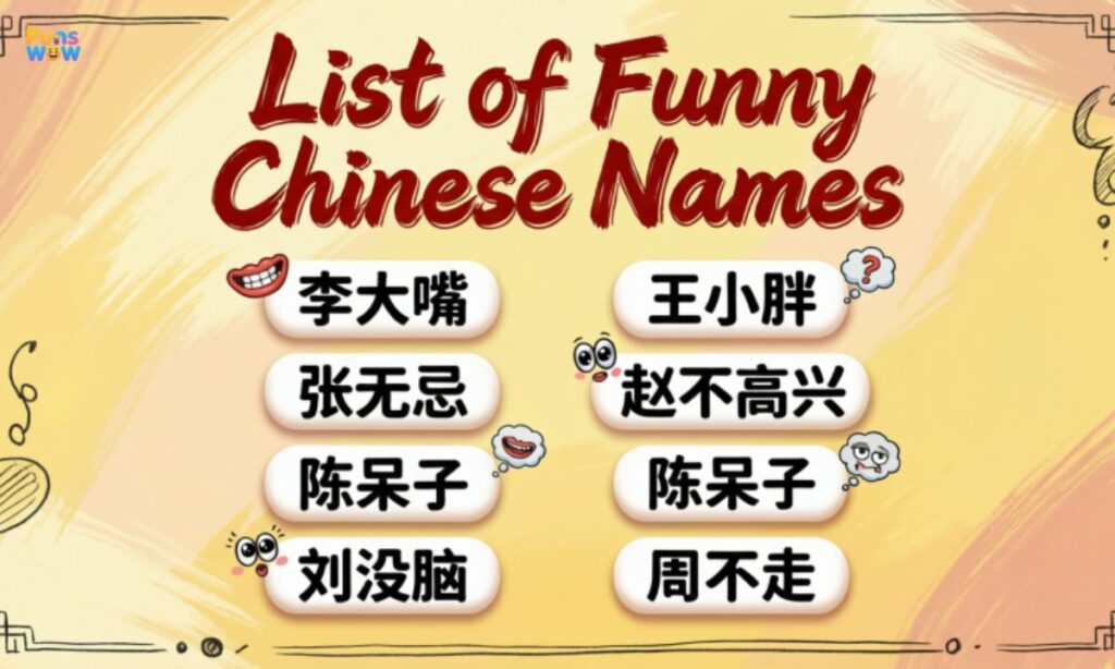 List Of Funny Chinese Names