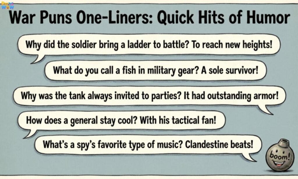 War Puns One-Liners Quick Hits of Humor
