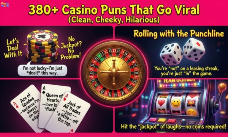 380+ Casino Puns That Go Viral (Clean, Cheeky, Hilarious)