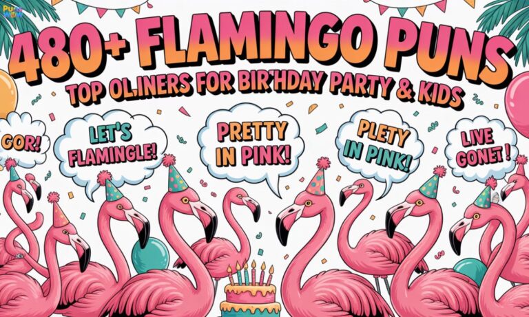 480+ Flamingo Puns Top One-Liners For Birthday Party & Kids
