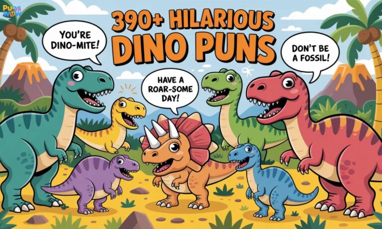 390+ Hilarious Dino Puns Funny, Cute & Clever Jokes for Dinosaur Lovers